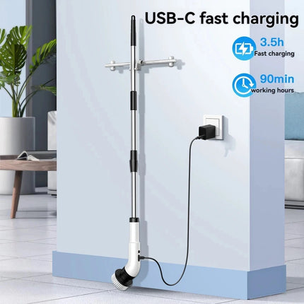 9 in 1 Electric Spin Scrubber Cordless Cleaning Brush Bathroom Power Scrubber