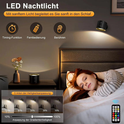 Rechargeable RGB LED Wall Sconce Light Magnetic Mount Remote