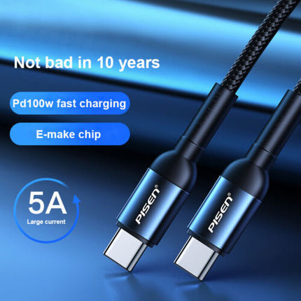 PISEN 100W Type-C to Type-C PRO Charger Cable, PD3.1 Gen2, 1M