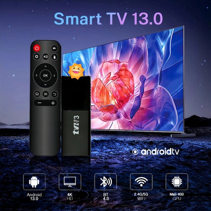4K Smart TV Stick Android 13 ATV OS – 2.4G/5G WiFi Bluetooth Media Player