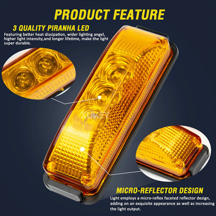 10X 12V-24V Clearance LED Side Marker Indicator Truck Trailer Light Lorry Caravan