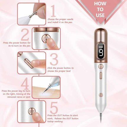 Laser Plasma Pen Skin Remover Machine LCD Freckle Mole Wart Dark Spot