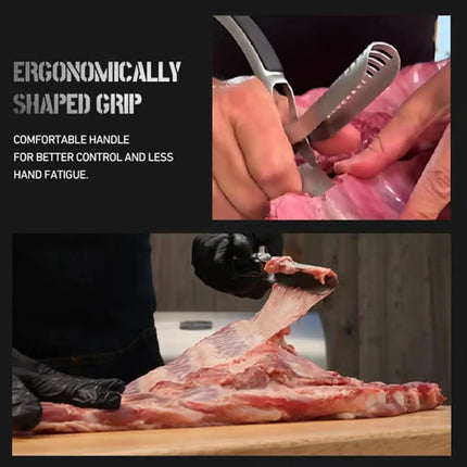 Kitchen Rib Membrane Stripper Tool BBQ Easy Beef Pork Remover