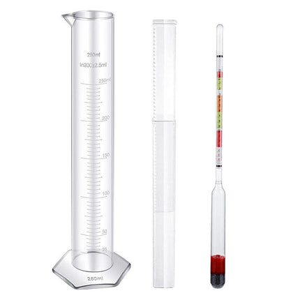 Home Brew Wine Hydrometer Set – Triple Scale Alcohol Tester & Test Jar