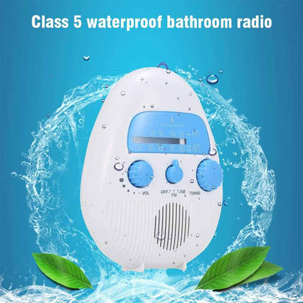 Portable Waterproof Shower Radio FM/AM, Music for Bathroom Bath