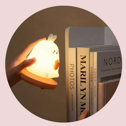 LED Animal Night Light Silicone Rechargeable Bedside Lamp for Gift