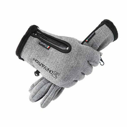 Waterproof Thermal Touch Screen Winter Gloves with Windproof Zipper