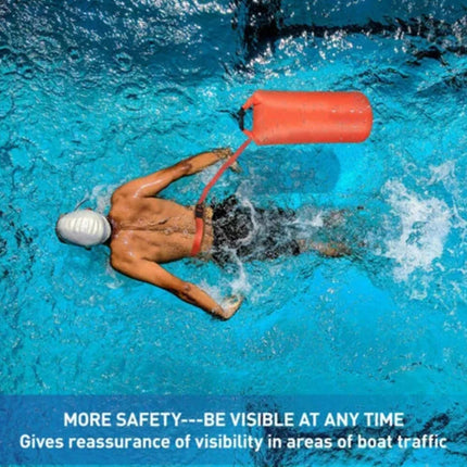 Inflatable Swim Buoy & Dry Bag, Open Water Tow Float, PVC Storage