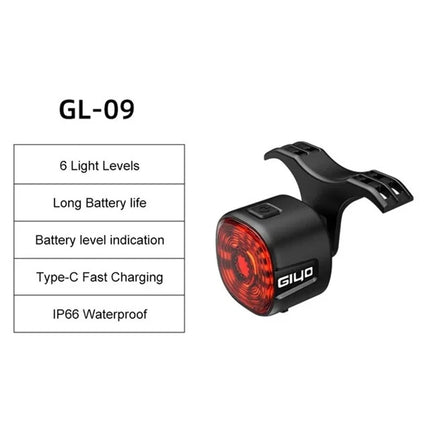 Mountain Bike LED Brake Tail Light, USB Rechargeable Rear Bicycle Light
