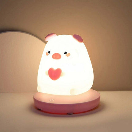 LED Animal Night Light Silicone Rechargeable Bedside Lamp for Gift
