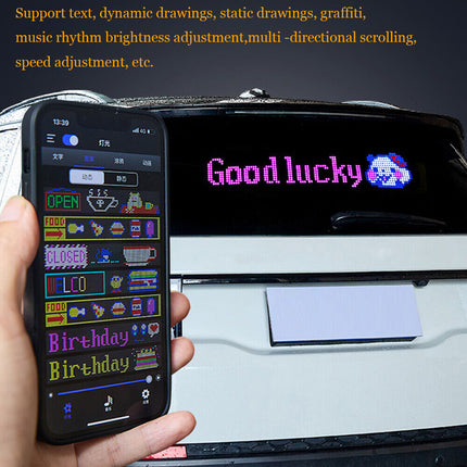 Car RGB LED Scrolling Display Sign, APP Programmable Message Board