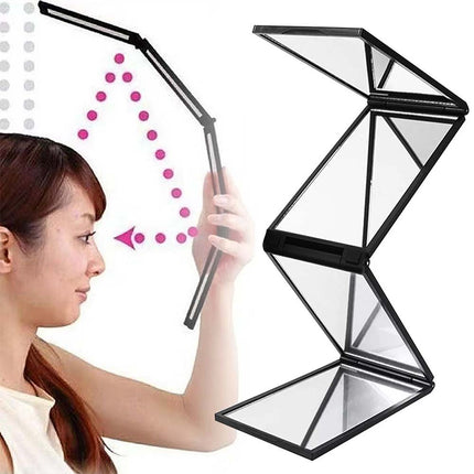 Adjustable 4-Way Mirror for Self Haircut, 360° Four-Fold DIY Tool