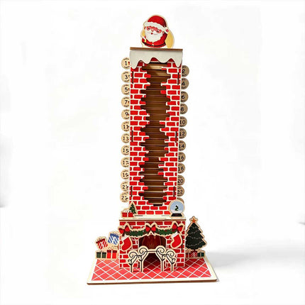 24 Day Xmas Santa Chimney Countdown Calendar Puzzle Toy NEW