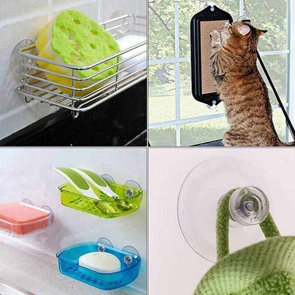 10PCS Strong Suction Cups M4 Screw Rod Knurled Hook Clear Glass Kitchen