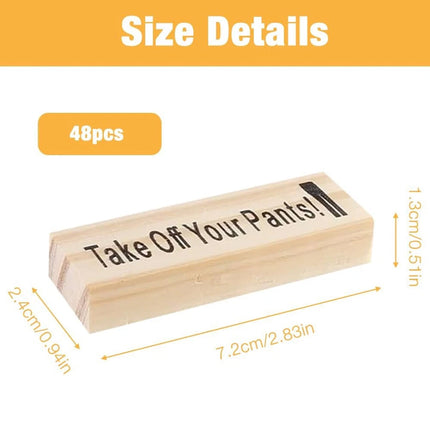 48pcs Wooden Naughty Tower Date Night Game for Couples w/ Bag