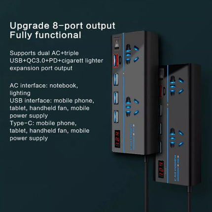 12V to 240V 200W Car Inverter 4 USB Ports AC Converter Vehicle Charger