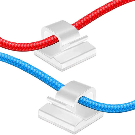 100x Adhesive Cable Clips, Self-Adhesive Wire Holder Organizer