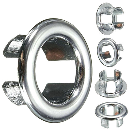 10x Bathroom Basin Sink Overflow Cover Trim Replacement Chrome Plastic