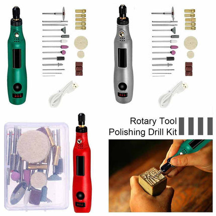 Mini Electric Rotary Tool Grinder Pen USB Cordless Engraving Drill Kit