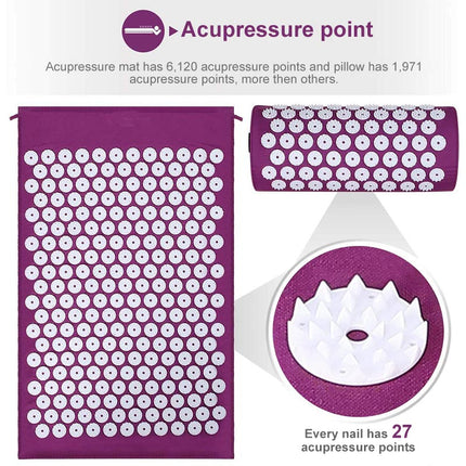 Non-slip Acupressure Yoga Mat, Spike Massage Cushion for Pilates & Fitness