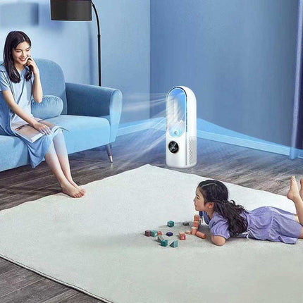 Portable Leafless Electric Fan 6 Speed Silent Timer Air Cooler Conditioner