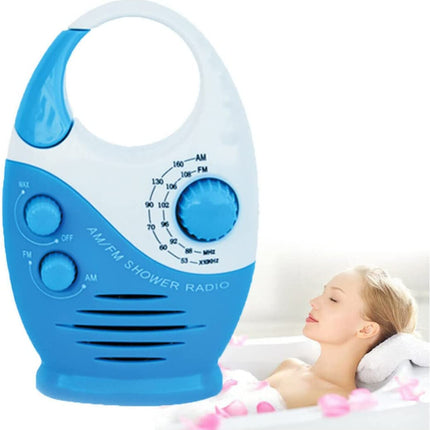 Portable Waterproof AM FM Radio Shower Hanging Bathroom Music Radio