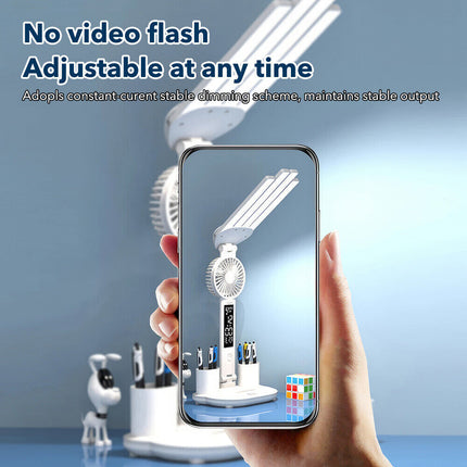 4-in-1 LED Desk Lamp with Fan, Dimmable Reading Light & Night Lamp