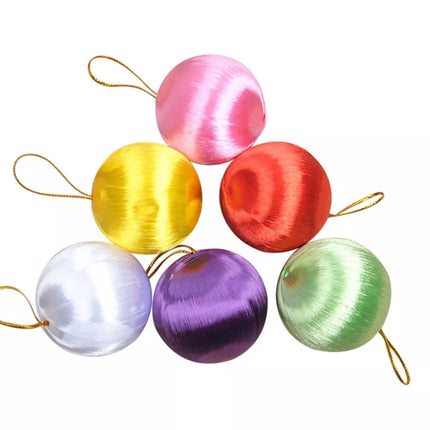 6Pcs 5cm Christmas Tree Baubles Satin Xmas Balls Hanging Party Decor