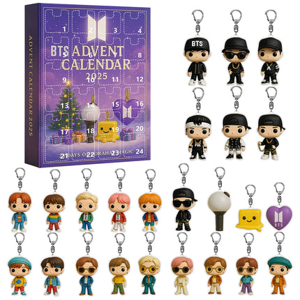 2025 K-Pop Boys Advent Calendar Keychain Toy 24 Day Christmas Countdown