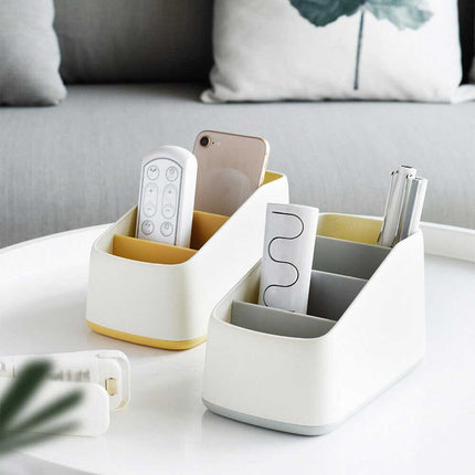 3-Grid TV Remote Control Holder, Desktop Storage Box Organizer for Table