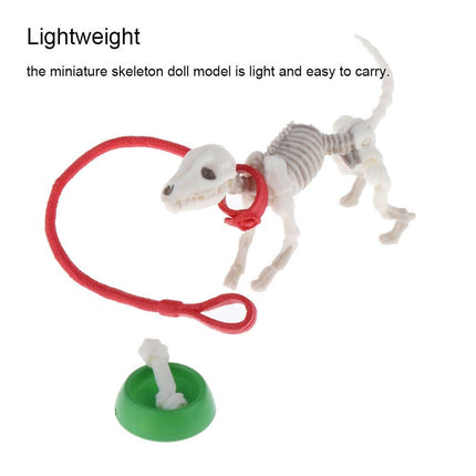 Mini Pose Skeleton Dog Animal Bones Halloween Decor Figure