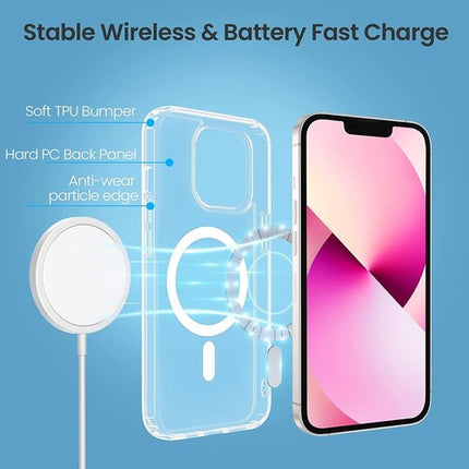 For iPhone 14 Pro Max Plus: MagSafe Shockproof Case & Full Protector Set