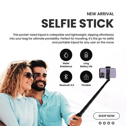 72" Selfie Stick Tripod 360 Rotation Remote Cold Shoe Mount Phone Stand