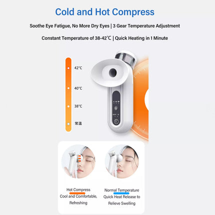 White Nano Eye Mist Sprayer, Hot Compress Moisturizing, Rechargeable