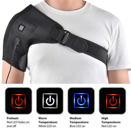 USB Heating Shoulder Pad Joint Pain Relief Heated Brace Support Wrap