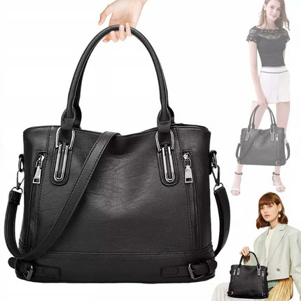 NEW Ladies PU Leather Handbag, Shoulder Tote & Crossbody Purse