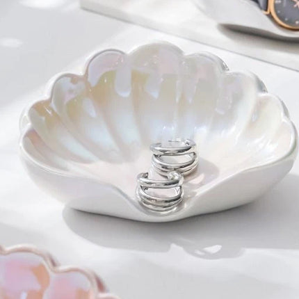 Creative Ceramic Seashell Soap Box, Draining Non-Slip Bathroom Soap Dish