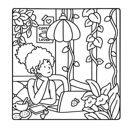Cozy Girl & Friends Adult Coloring Book – Bold & Easy Patterns for Stress Relief