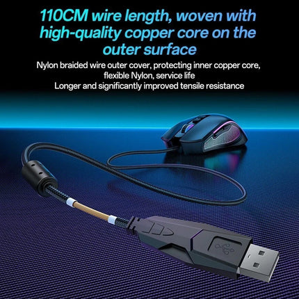RGB Wired Gaming Mouse 7200 DPI 6 Programmable Buttons Optical PC Laptop