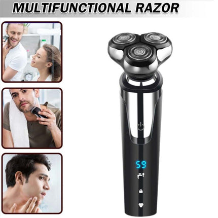 Men's Electric Shaver Dry Wet Cordless Razor USB Rechargeable Rotary