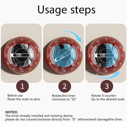 Manual Mechanical Magnetic Kitchen Timer, 60-Minute Countdown for Cooking
