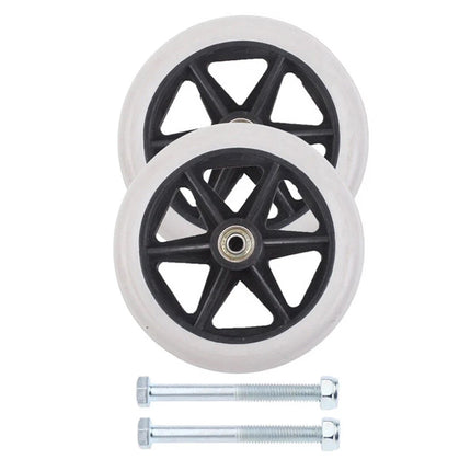 2X 7" Heavy Duty Wheelchair Front Wheels Smooth Caster Solid Replacement