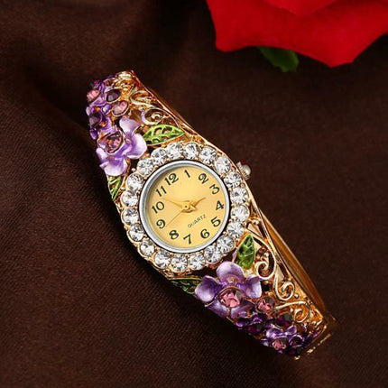 Elegant Rhinestone Bracelet Watch for Women, Analog Wristwatch