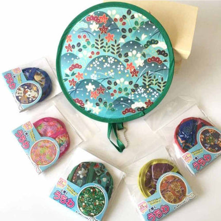 20pcs Art Nylon Hand Fans Round Folding Flying Disk Outdoor