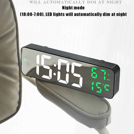 LED Digital Wall Clock, Large Screen with Time, Temperature & Humidity Display