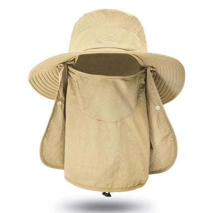 Outdoor Sun UV Protection Fishing Cap Neck Face Flap Hat Wide Brim Summer