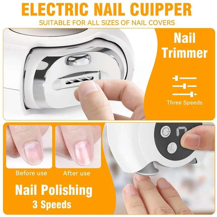 Electric Nail Clippers Rechargeable Automatic Trimmer Safe File Cutter