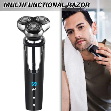 Men's Electric Shaver Dry Wet Cordless Razor USB Rechargeable Rotary