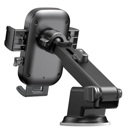 Universal Fit 360° Rotating Auto-Clamp Phone Holder with Extendable Arm 6.5cm