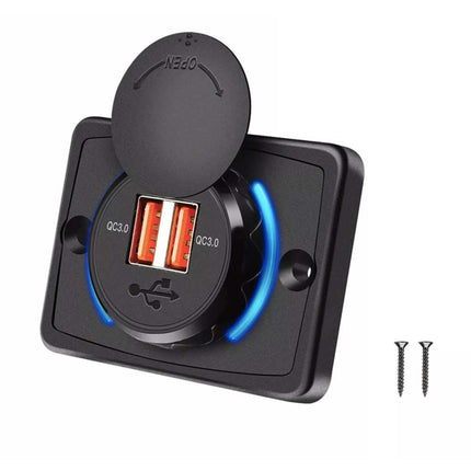 Dual QC3.0 USB Car Fast Charger 3.1A 12/24V Socket Outlet for Caravan RV